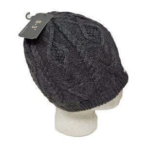 Women's Warm Winter Beanie Hat, Dark Grey